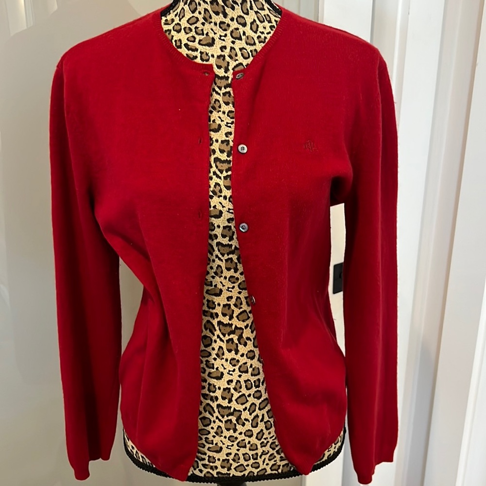 Ralph Lauren Vintage Wool/Cashmere cardigan petite Large